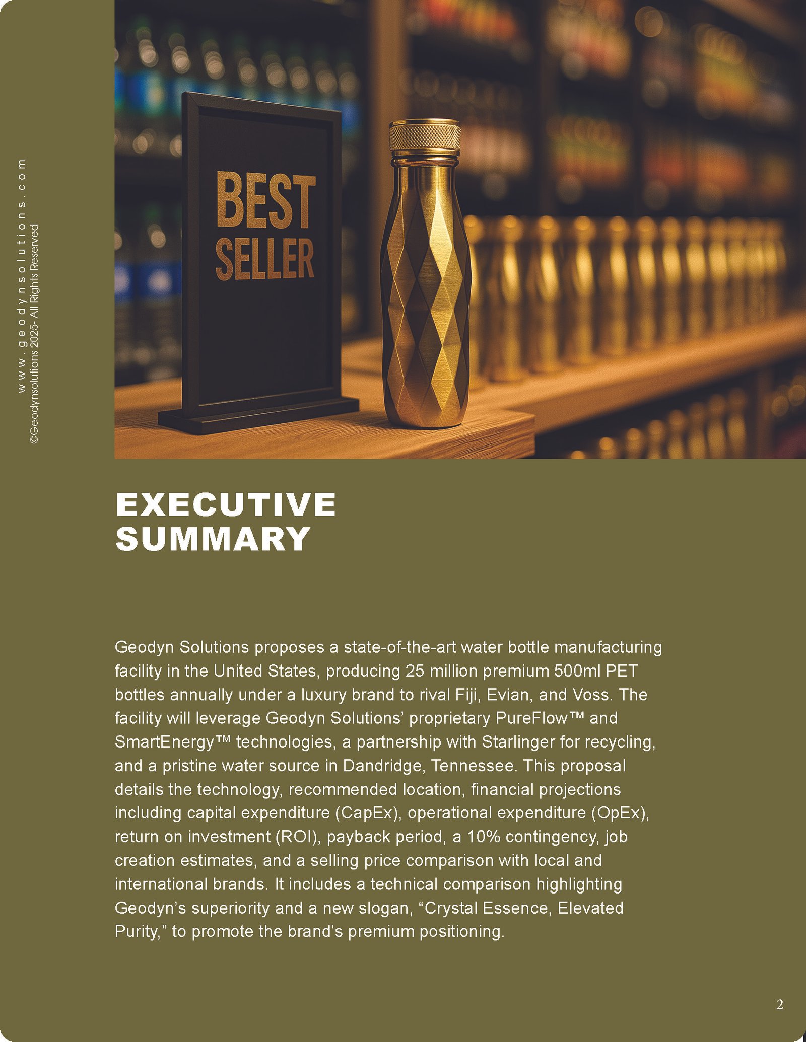 Geodyn Solutions-25M Premium Water Bottle Factory in the United States